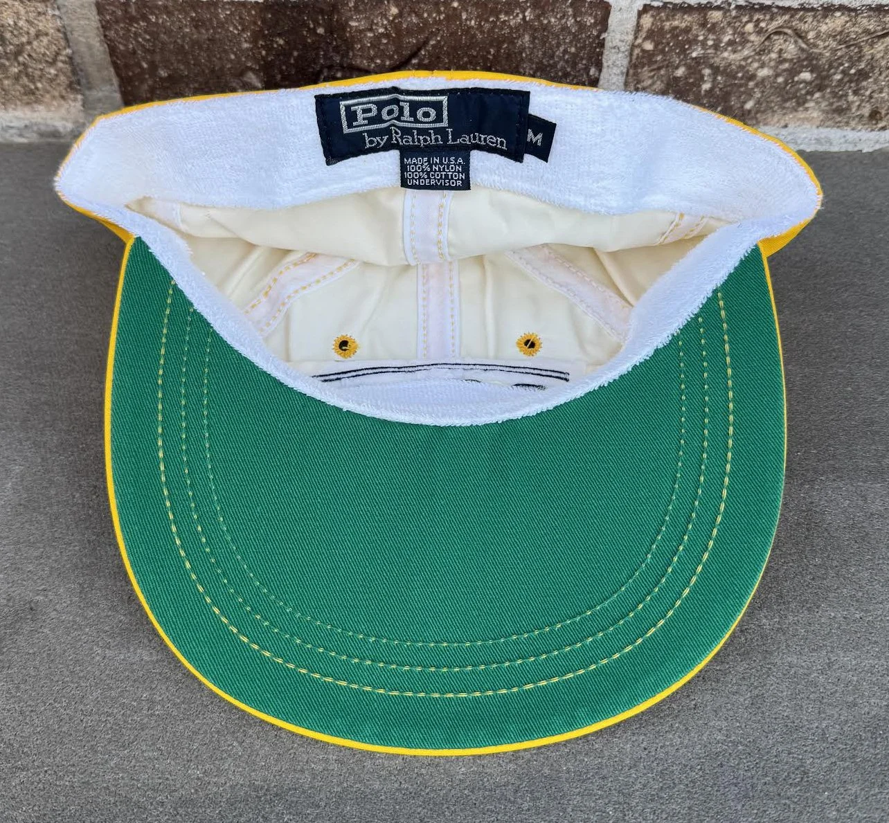 Vintage Polo Ralph Lauren US-93 Yellow / Navy Hat (Size M) — RootsBK